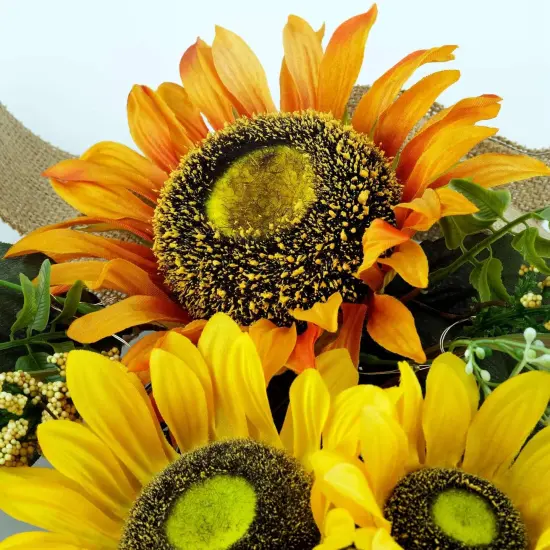 24" Pre-lit Decorative Teardrop Swag, Battery Operated Autumn Theme Swag with Fairy Lights {5}