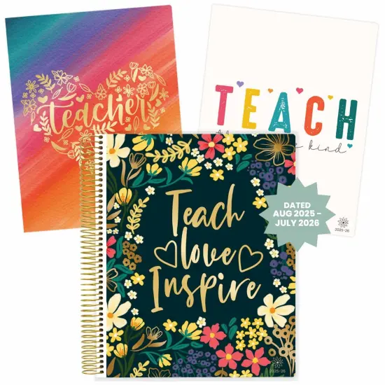 bloom daily planners DATED 2025-26 Academic Teacher Planner & Calendar, Interchangeable Cover, Bold & Bright {1}