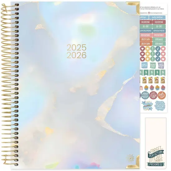 bloom daily planners 2025-26 Academic Planner, Hard Cover, 8.5" x 11", Iridescent Opal {1}