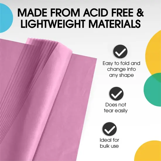 Tissue Paper for Gift Bags -20" X 30" Bulk Tissue Paper Dark Blue 480 Sheets - 10lb Newsprint for Packing, Birthday Gift Box Filler, Packing Supplies for Moving SuppliesPink {3}