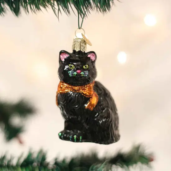 Old World Christmas 3.5 Inch Halloween Kitty Halloween Tree Ornament , Halloween Decor Black Cat Spooky {3}