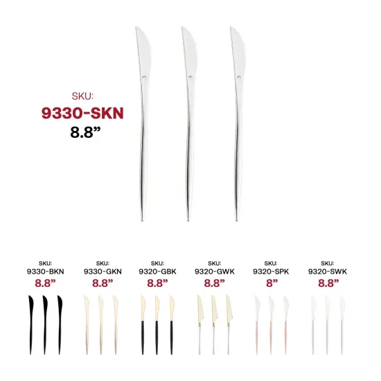 Shiny Silver Moderno Disposable Plastic Dinner Knives (300 Knives) {6}