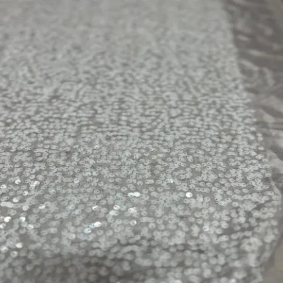 1 Yard Sequin Taffeta Fabric Sparkle Event Backdrop Costume Material 50/54 Inches Wide White {1}