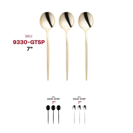 Shiny Gold Moderno Disposable Plastic Dessert Spoons (300 Spoons) {6}