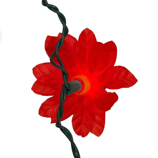 Kurt Adler 20-Light Red Poinsettia Light Set {2}