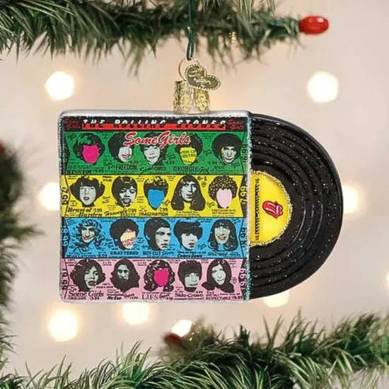 Old World Christmas 3.0 Inch Some Girls Album Cover Christmas Tree Ornament , The Rolling Stones Multicolored {3}