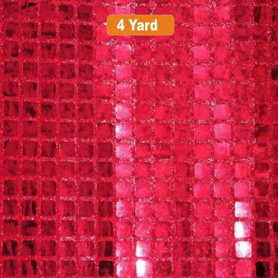 Square Sequins Fabric Quad Sequins Fabric 45" Wide Multiple Colors Red {1}