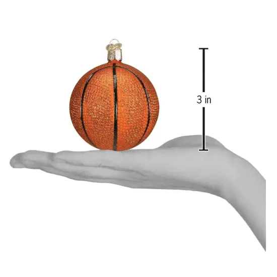 Old World Christmas 3.5 Inch Basketball Ornament Christmas Tree Ornament , Sports Ornament Orange {2}