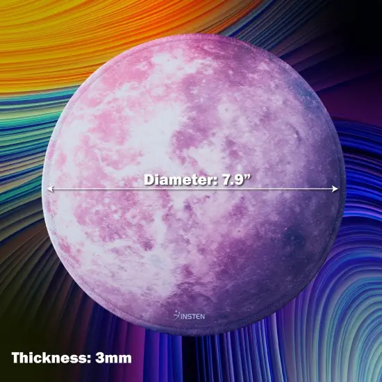 Insten Galaxy Mouse Pad Round Venus, Stitched Edges, Non Slip Rubber Base, Smooth Surface Mat, For Home Office Gaming, Purple {6}