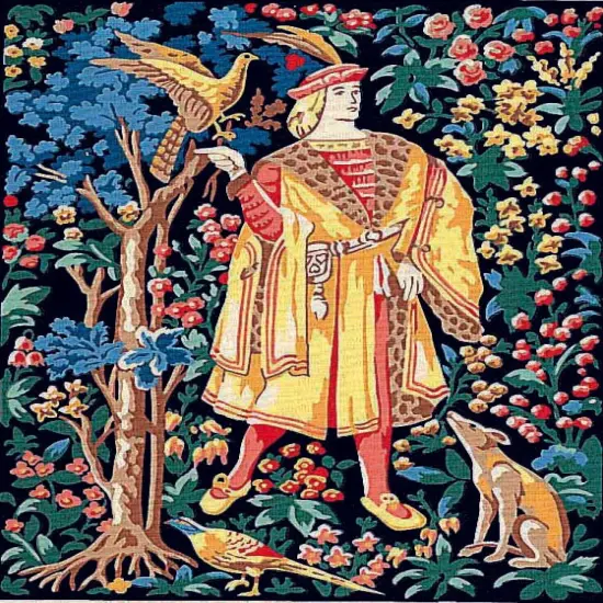 Needlepoint canvas for halfstitch without yarn The Falconer MRC1531148 Margot de Paris Printed Tapestry Canvas {1}