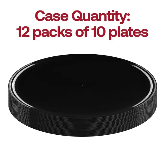 Black Flat Round Disposable Plastic Pastry Plates - 6.25" (120 Plates) {4}