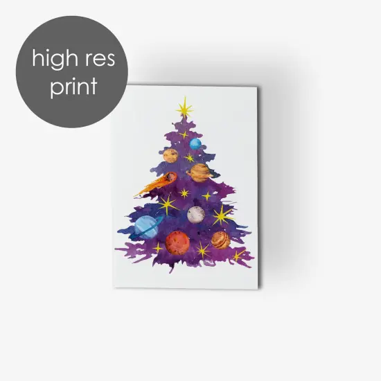 Space-Themed Christmas Greeting Cards Boxed Set &ndash; 24 Holiday Notecards Featuring Cosmic Tree Design, Perfect for Astronomy and Sci-Fi Lovers {4}