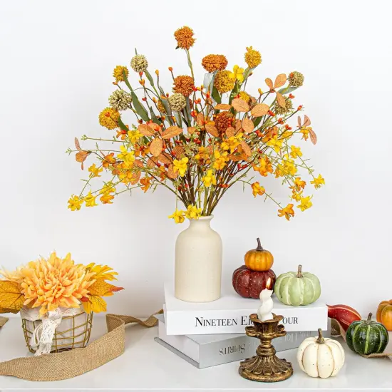 12 Pack Artificial Fall Flowers - 17 Inch {4}