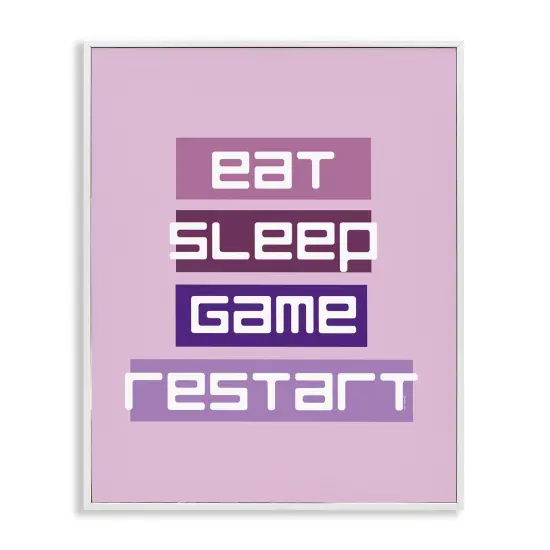 Stupell Industries Eat Sleep Game Restart Framed Giclee Design by Yass Naffas Designs {1}