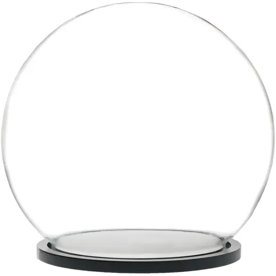 Plymor 7.5" x 8.5" Glass Display Dome Globe Cloche (Black Acrylic Base) {1}