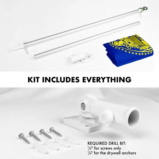 G128 - 6 Feet Tangle Free Spinning Flagpole (Silver) Oregon Double Sided Brass Grommets Embroidered 3x5 ft (Flag Included) Aluminum Flag Pole {2}