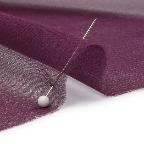 1 Yard Premium Eggplant Silk Chiffon Fabric Evening Gown Overlay, 44 Inches wide {3}