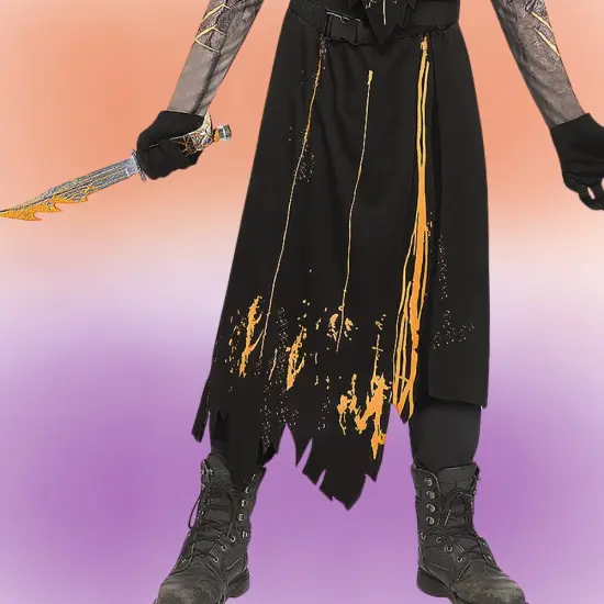 Child Scorched Ghost Face Costume Molten Horror Style {2}