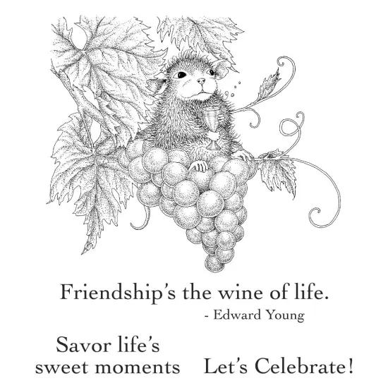 House Mouse Cling Rubber Stamp-Cheers, Sweet Moments {3}