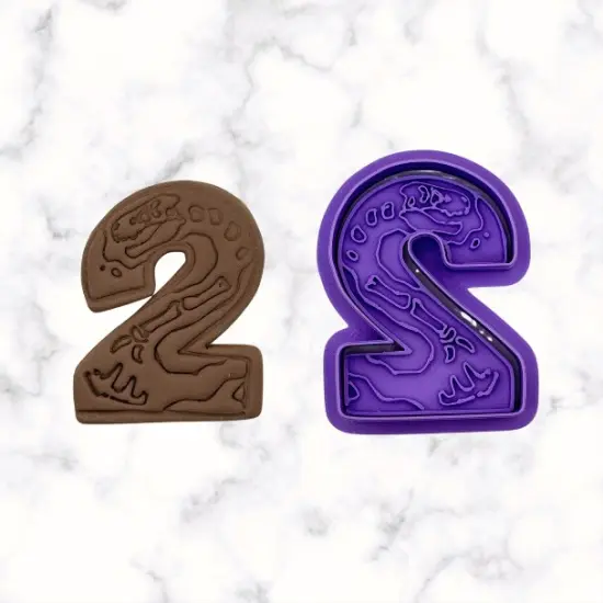Dinosaur Number 2 Cookie Cutter and Stamp {1}