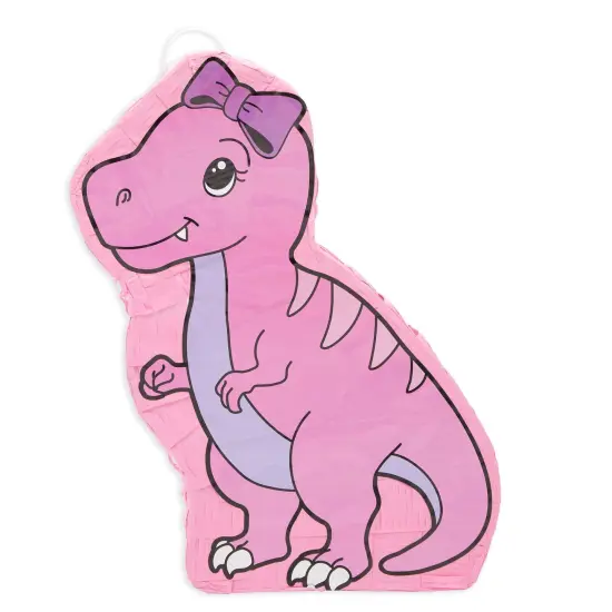 Pink Dinosaur Pinata for Girls T-Rex Themed Dino Birthday Party Decorations (16.5 x 13.0 x 3.0 In) {6}