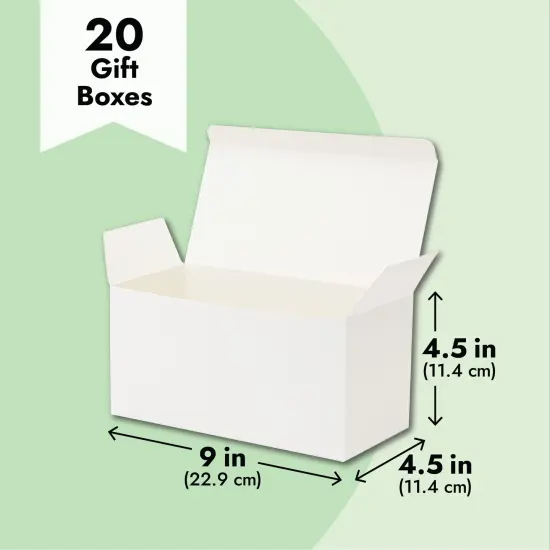 20 Pack White Gift Boxes With Lids for Wrapping, Shipping, 9 x 4.5 x 4.5 Inch Cardstock Paper Bridesmaid Boxes for Gifts {4}