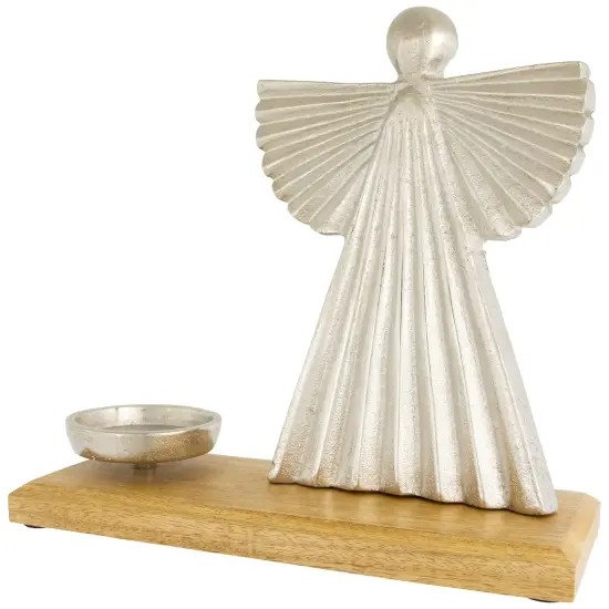 Northlight Heavenly Angel Metal Christmas Votive Candle Holder - 10" - Silver {6}