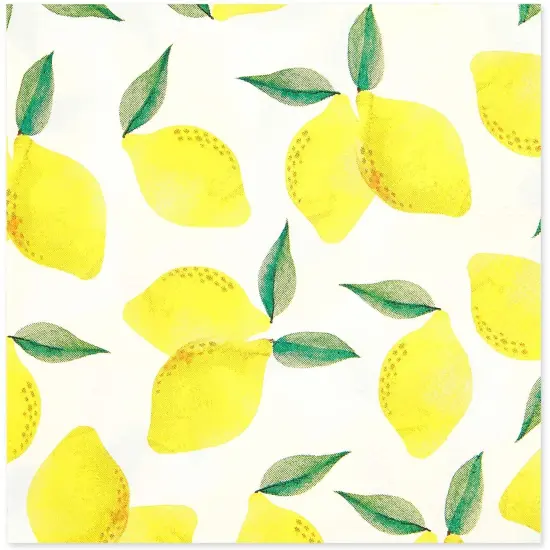 100-Pack Fruit Cocktail Napkins, Summer Party Decorations (Lemon Design, 5x5 in) {4}
