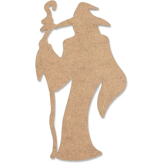 Unfinished Wood Cutouts, Witch Halloween Decorations (24 Pack) Brown {4}