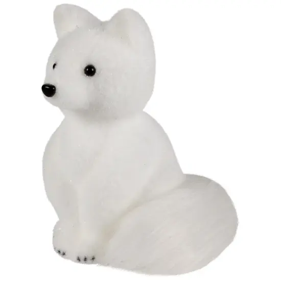 Northlight Sitting Artic Fox Pup Christmas Figurine - 7.5" White {5}