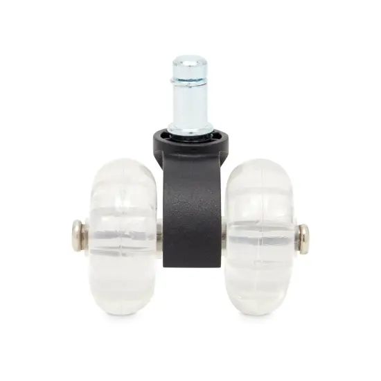 Set of 5 Office Chair Wheels 2", Plastic Caster Wheel Replacement for Desk Floor Carpet Clear {6}