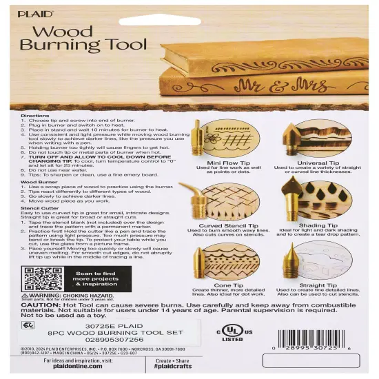 Plaid Wood Burner 8 Piece Set-8pcs {2}