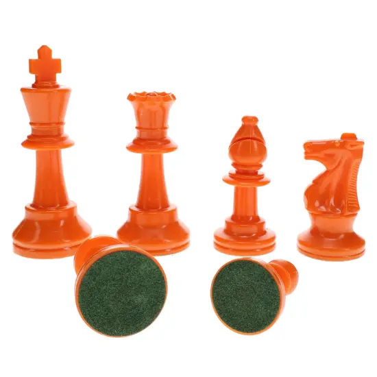 WE Games Color Bright Plastic Staunton Tournament Chess Pieces with 3.75 in. King - Half Chess Set of Chess Pieces Only, Orange {2}