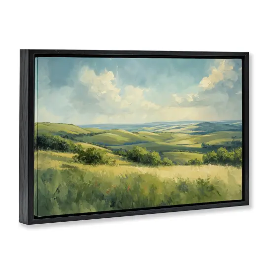 Stupell Industries Rolling Emerald Horizon Floater Framed Canvas Wall Art Design by Gina Kelly {3}