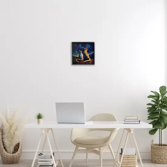 Stupell Industries Swirled Night Sky Cats Framed Giclee Wall Art Design by Svetlana Aleynikova {2}