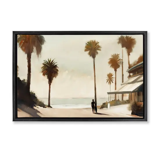 Stupell Industries Tropical Caf&eacute; Del Mar Floater Framed Canvas Wall Art Design by Noah Bay {1}