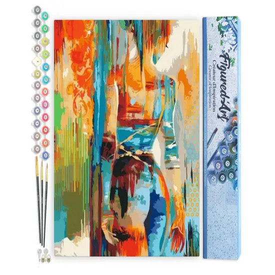 Figured'Art Paint by Numbers Kit for Adults Beauty in colours 16"x20" - Craft Art Painting DIY Kit Rolled Canvas without frame {1}