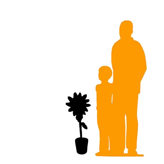 Small Purple Sunflower In Pot Flower Statue {2}