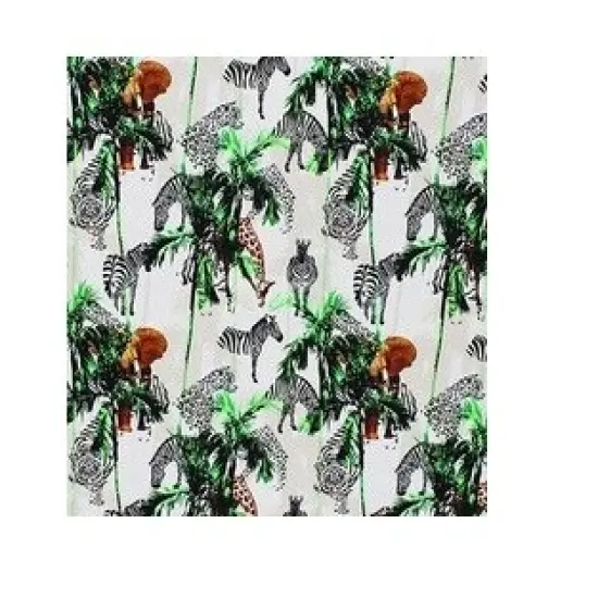 Zebra and Tiger Palm Tree Safari Printed Spandex Fabric {5}