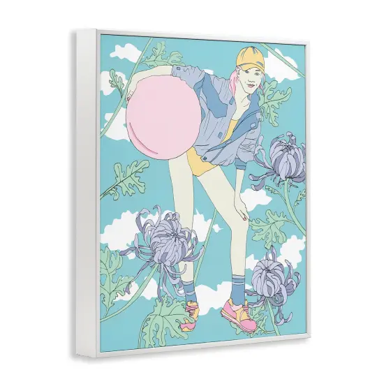 Stupell Industries Pastel Exercise Ball Girl Framed Giclee Wall Art Design by Melissa Wang {3}