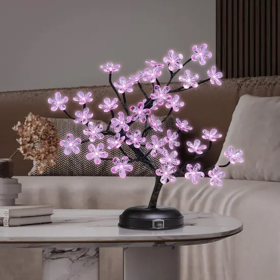 18-inch Crystal Flower LED Bonsai Tree {1}