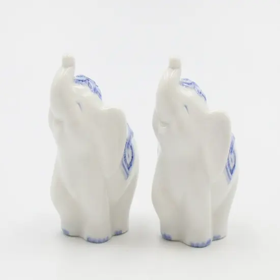 Ceramic Blue Print Elephant Salt and Pepper Shakers, Home D&eacute;cor, Gift for Her, Gift for Mom, Kitchen D&eacute;cor {4}