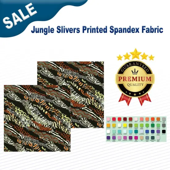 Jungle Slivers Printed Spandex Fabric Multicolor {2}