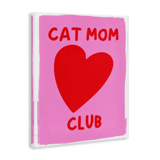 Stupell Industries Cat Mom Club Heart Canvas Wall Art Design by House of Lulu {3}
