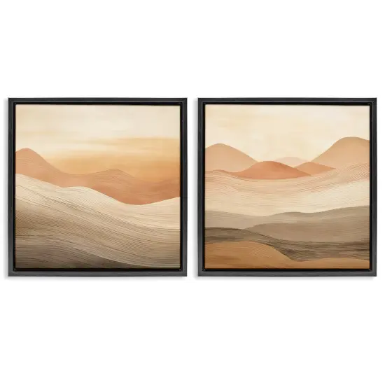 Stupell Industries Sweeping Desert Dunes 2pc Floater Framed Canvas Wall Art Set Design by Irena Orlov {1}
