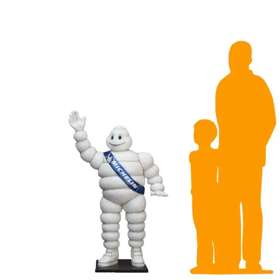 Tire Man Waving Small Statue {2}