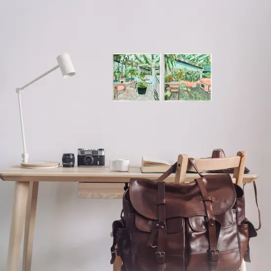 Stupell Industries Plant Filled Café Views 2pc Wall Plaque Art Set Design by Melissa Wang {2}