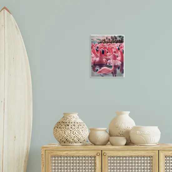 Stupell Industries Flamingo Among Floats Wall Plaque Art Design by Ziwei Li {2}