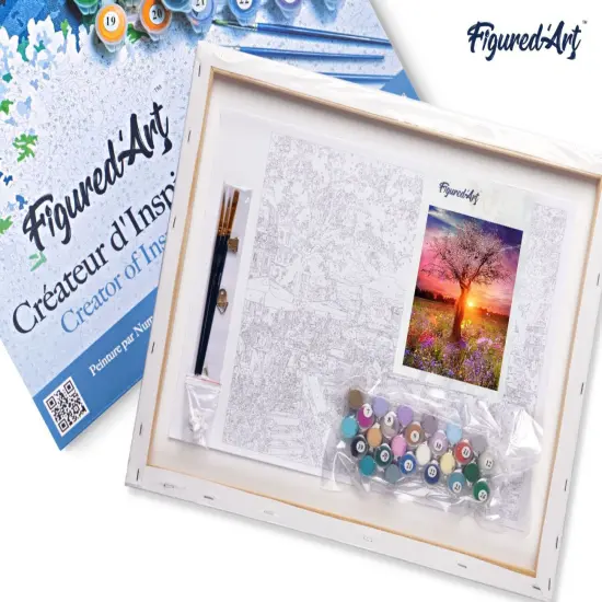 Figured'Art Paint by Numbers Kit for Adults with Frame Tree with Female Body 16"x20" - Craft Art Painting DIY Kit Canvas Already Stretched on a Wooden Frame {5}