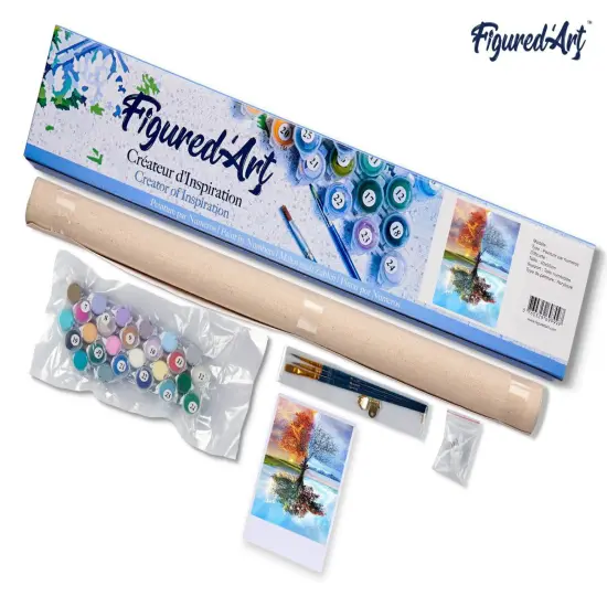Figured'Art Paint by Numbers for Adults 4 Seasons Tree 16"x20" - Craft Art Painting DIY Kit Rolled Canvas without frame {5}